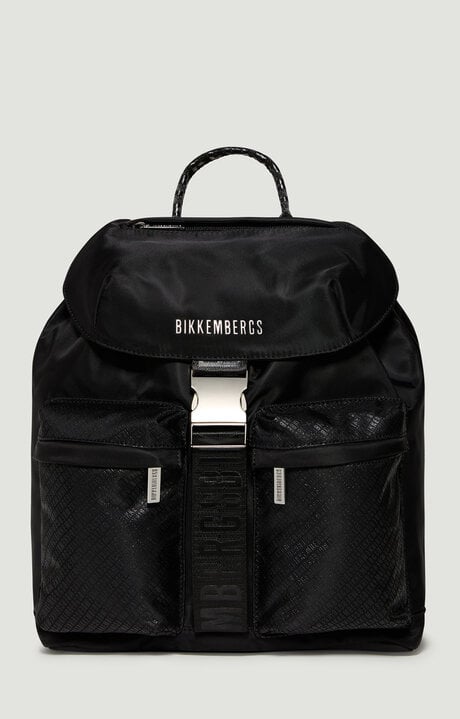 Bikkembergs Black Women's Backpack With Flap - Ryder