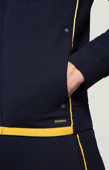 Bikkembergs Blue Jacket With Contrast Logo Piping