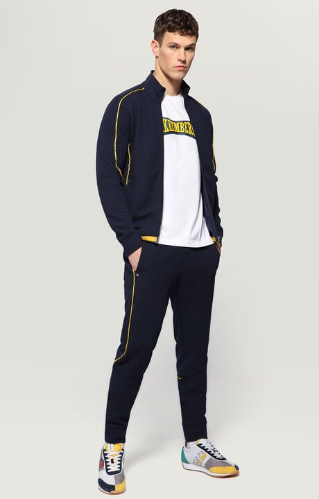 Bikkembergs Blue Jacket With Contrast Logo Piping