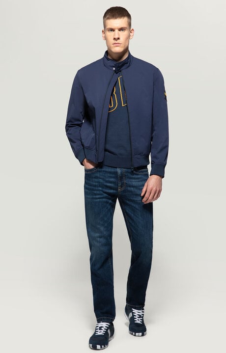 Bikkembergs Blue Men's Knitwear With Outline Logo