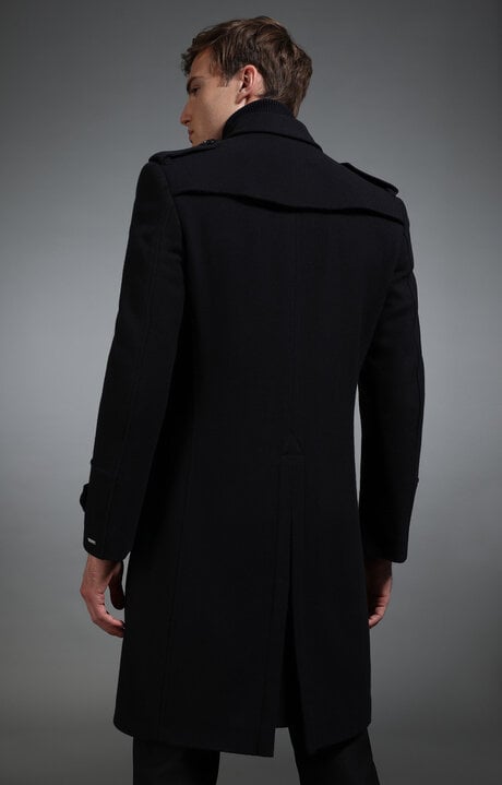 Bikkembergs Blue Men's Navy Double Breasted Coat