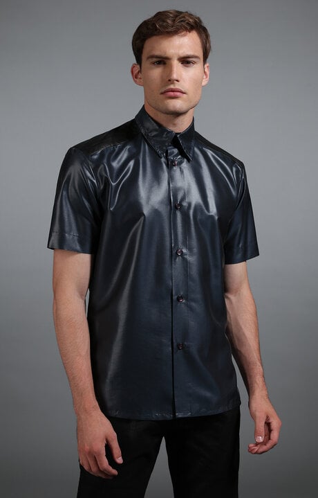 Bikkembergs Blue Men's Navy Short Sleeved Shirt