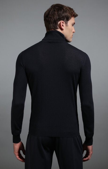 Bikkembergs Blue Men's Navy Turtleneck Sweater