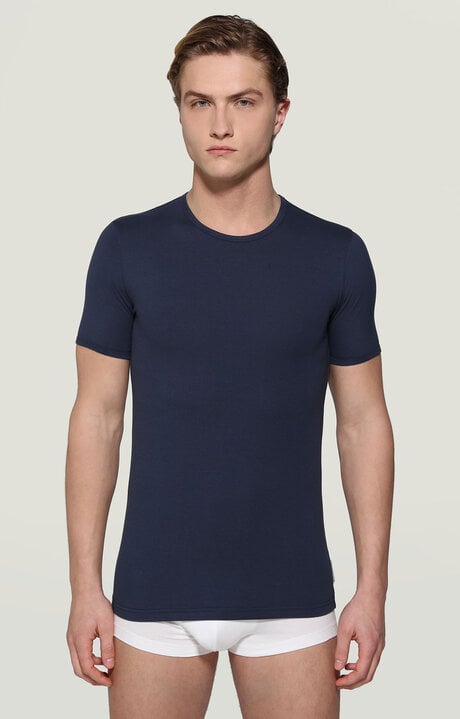 Bikkembergs Blue Men's Round Neck Undershirt