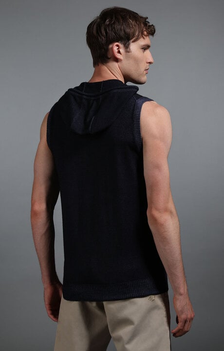 Bikkembergs Blue Men's Sleeveless Knitted Gilet