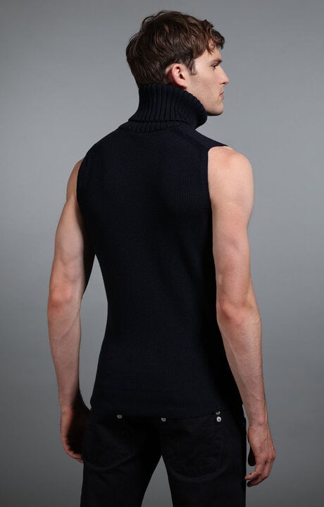 Bikkembergs Blue Men's Sleeveless Turtleneck