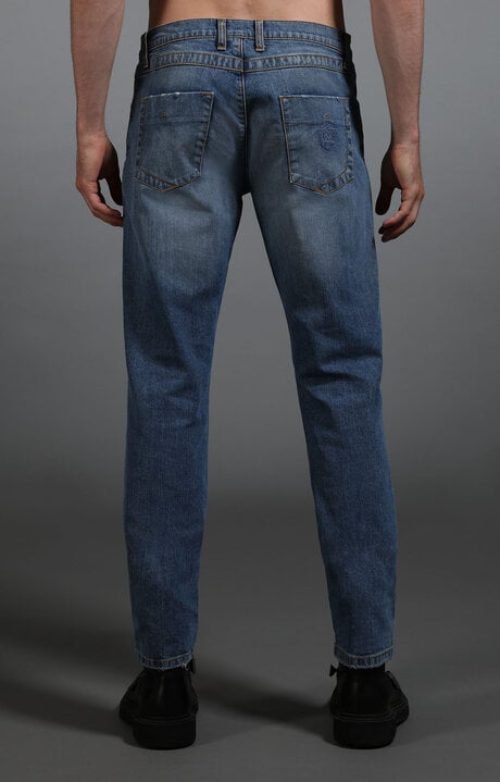 Bikkembergs Blue Men's Washed Denim Jeans