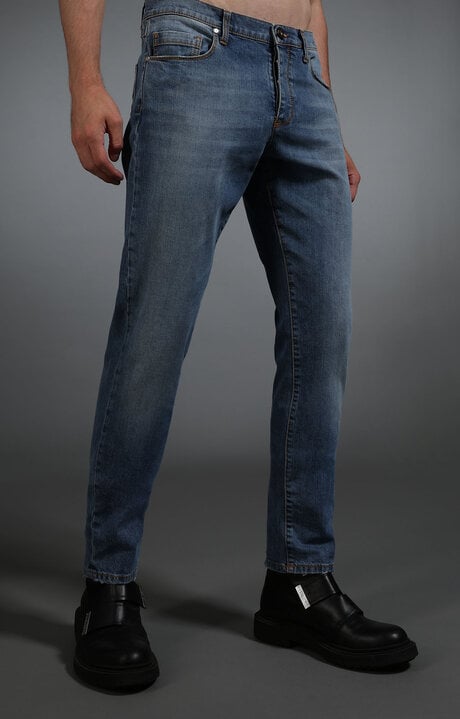 Bikkembergs Blue Men's Washed Denim Jeans