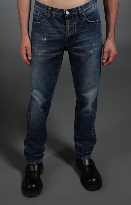 bikkembergs Blue Men's washed indigo jeans