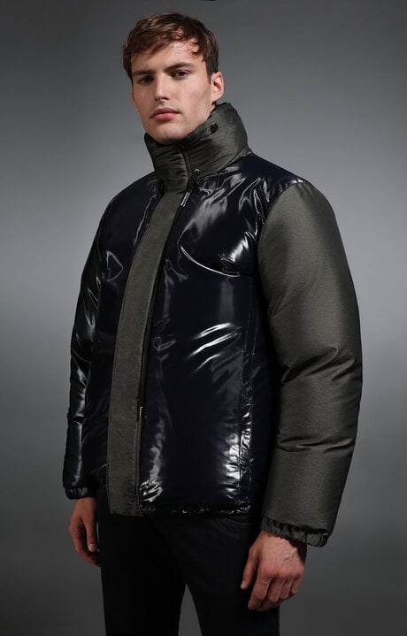Bikkembergs Green Men's Shiny Padded Jacket