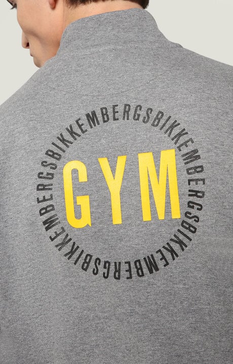 Bikkembergs Grey Fleece Jacket With Print On Back