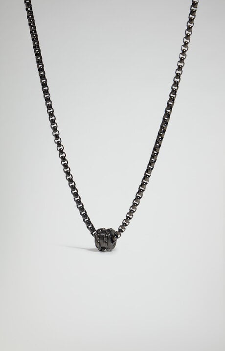 Bikkembergs Grey Input Men's Necklace With Diamond