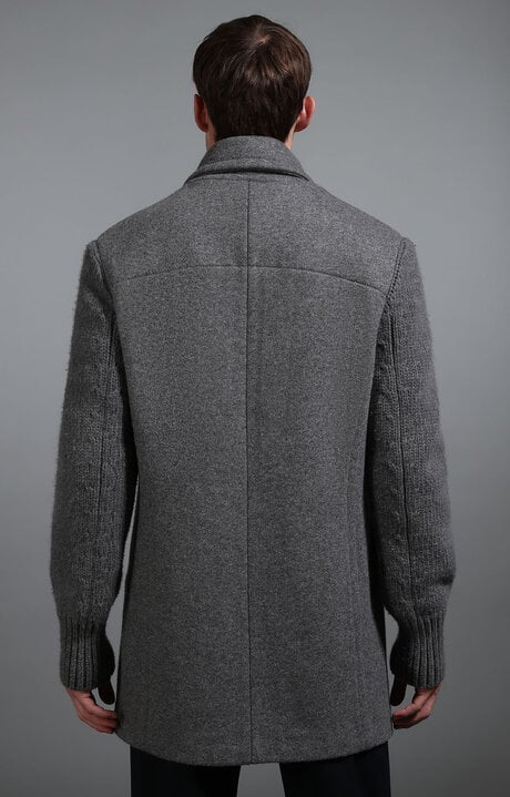 Bikkembergs Grey Men's Grey Double Breasted Coat