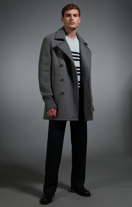 Bikkembergs Grey Men's Grey Double Breasted Coat