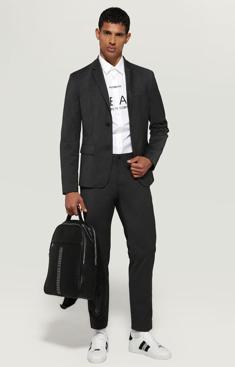 Bikkembergs Grey Men's Pants With Tape Detail