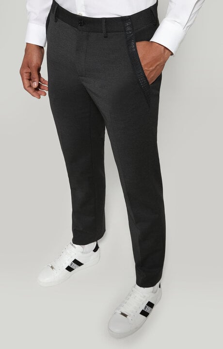 bikkembergs Grey Men's pants with tape detail