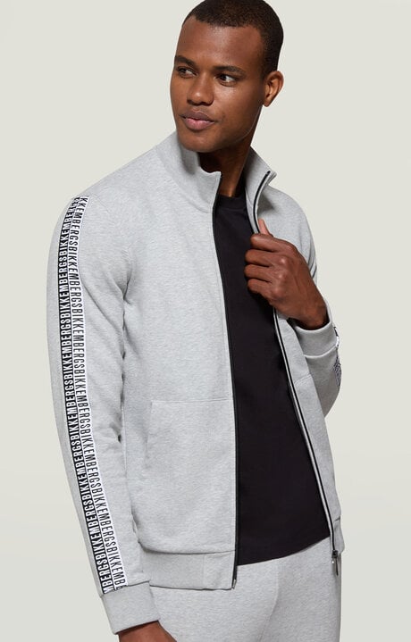 bikkembergs Grey Men's sweatshirt with double tape