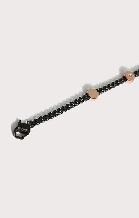 Bikkembergs Men's Black Bracelet With Diamonds