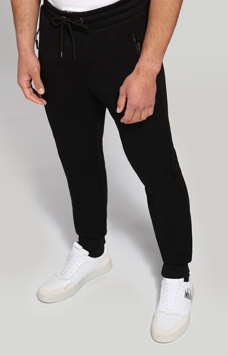 bikkembergs Men's Black fleece sweatpants