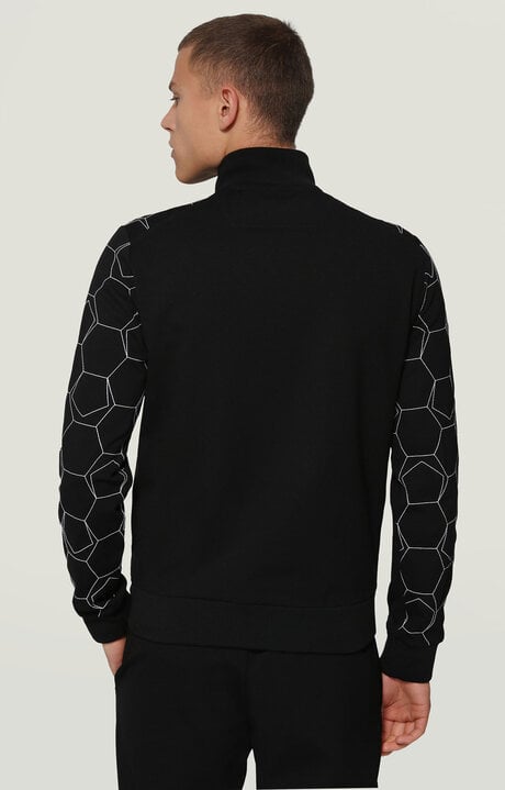 Bikkembergs Men's Black Sweatshirt With Hexagons