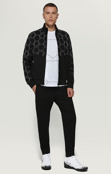Bikkembergs Men's Black Sweatshirt With Hexagons