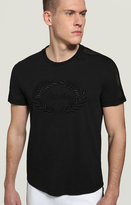 Bikkembergs Men's Black T-Shirt Cursive Logo