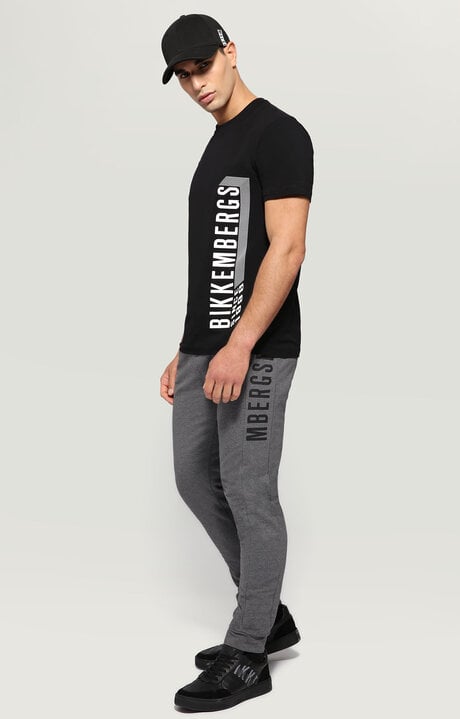 Bikkembergs Men's Black T-shirt With Rubber Print