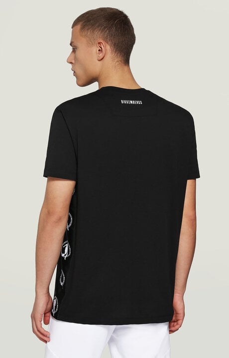 Bikkembergs Men's Black T-shirt With Soccer Print