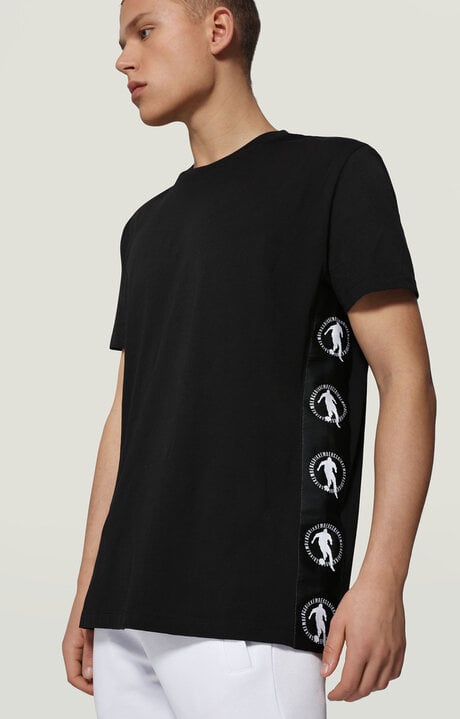 bikkembergs Men's Black T-shirt with soccer print
