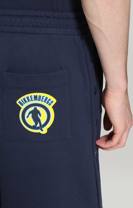 Bikkembergs Men's Blue Fleece Shorts With 3D Logo