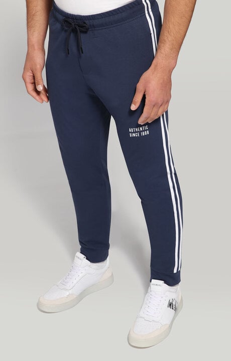 bikkembergs Men's Blue fleece sweatpants