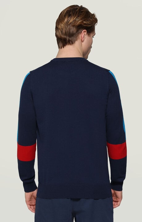 Bikkembergs Men's Blue Knitwear With Intarsia Logo