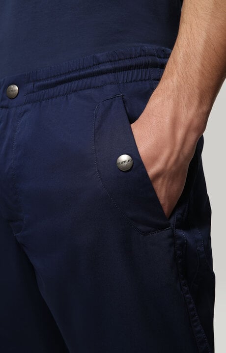 Bikkembergs Men's Blue Pants With Elastic Belt