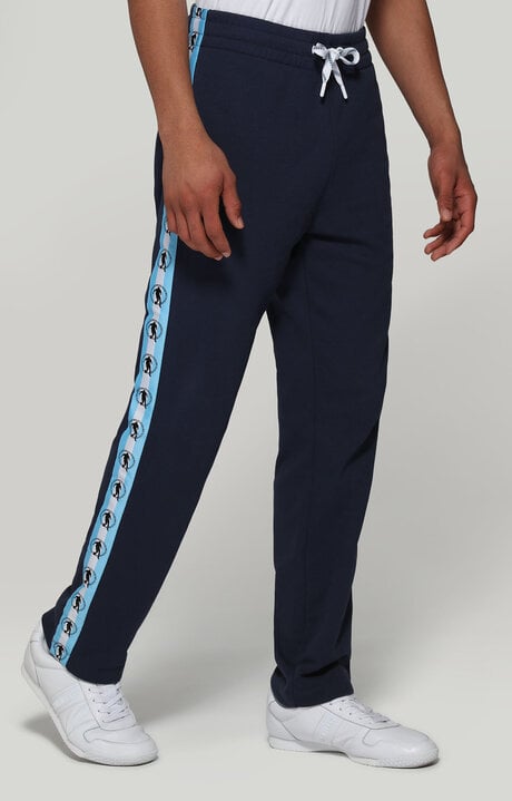 bikkembergs Men's Blue sweatpants with blue tape
