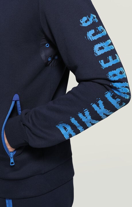 Bikkembergs Men's Blue Sweatshirt With Liquid Logo