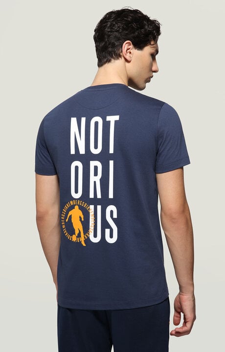 Bikkembergs Men's Blue T-shirt Front/back Print