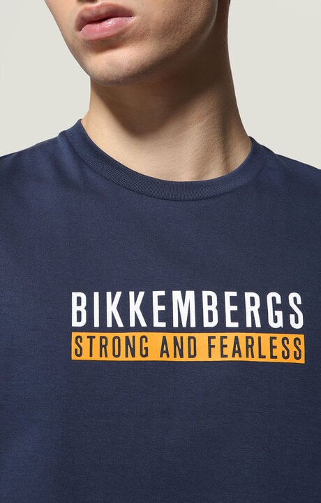 Bikkembergs Men's Blue T-shirt Front/back Print