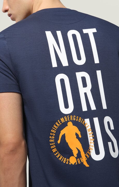 Bikkembergs Men's Blue T-shirt Front/back Print