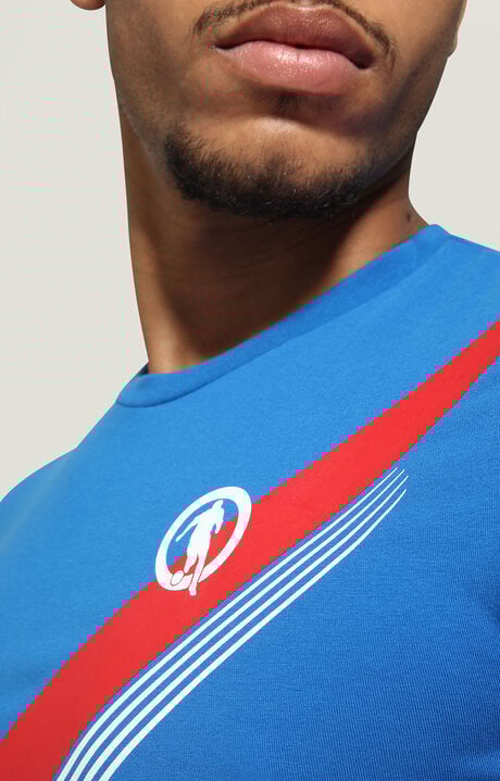 Bikkembergs Men's Blue T-shirt With Contrast Print