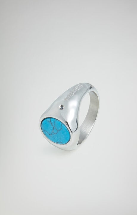 Bikkembergs Men's Chevalier Ring With Turquoise