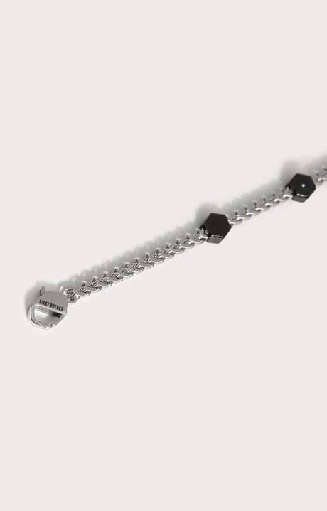 Bikkembergs Men's Grey Bracelet With Diamonds