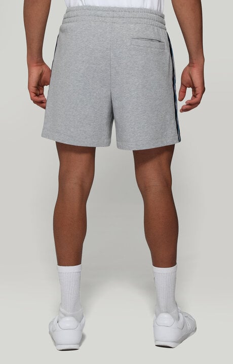 Bikkembergs Men's Grey Fleece Shorts With Tape