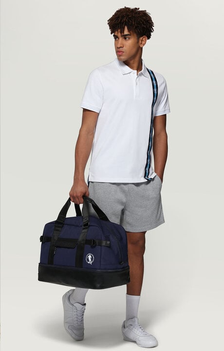 Bikkembergs Men's Grey Fleece Shorts With Tape