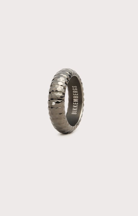 Bikkembergs Bikkembergs Men's Grey Ring With Diamond
