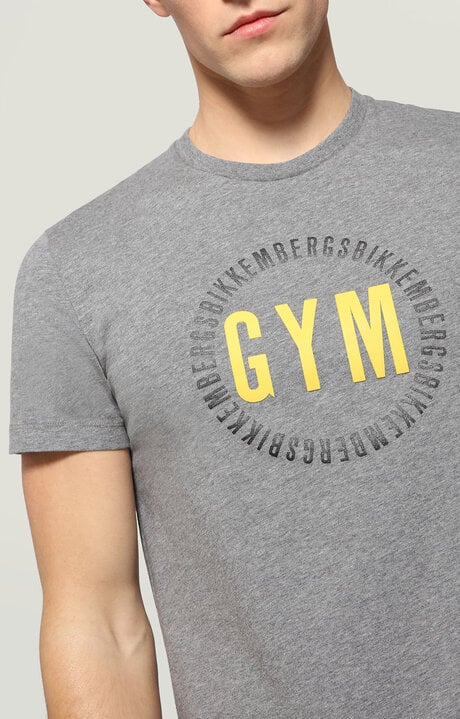 Bikkembergs Men's Grey T-shirt With GYM Print