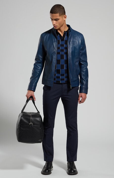 Bikkembergs Men's Leather Biker Jacket