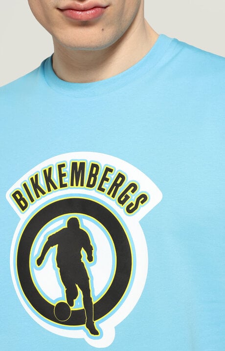 Bikkembergs Men's Light Blue T-shirt With 3D Print