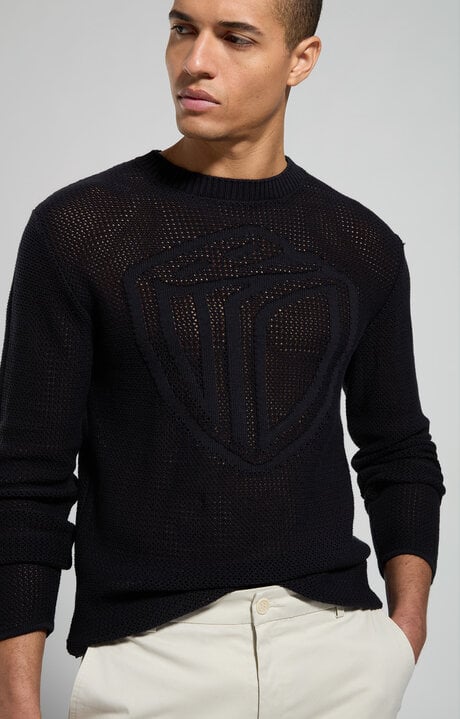 bikkembergs Men's perforated pullover