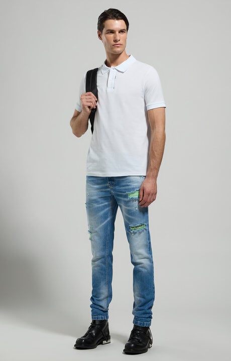 Bikkembergs Men's Polo Shirt In Mercerized Cotton