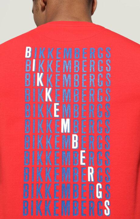Bikkembergs Men's Red T-shirt With Print On Back